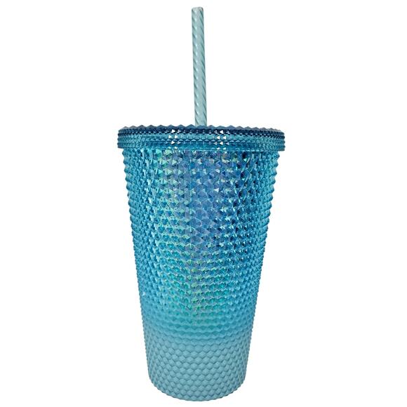 Starbucks 2023 Gradient Blue Studded Bling Ombrรฉ Grande 16oz Cold Cup Tumbler - Picture 3 of 6